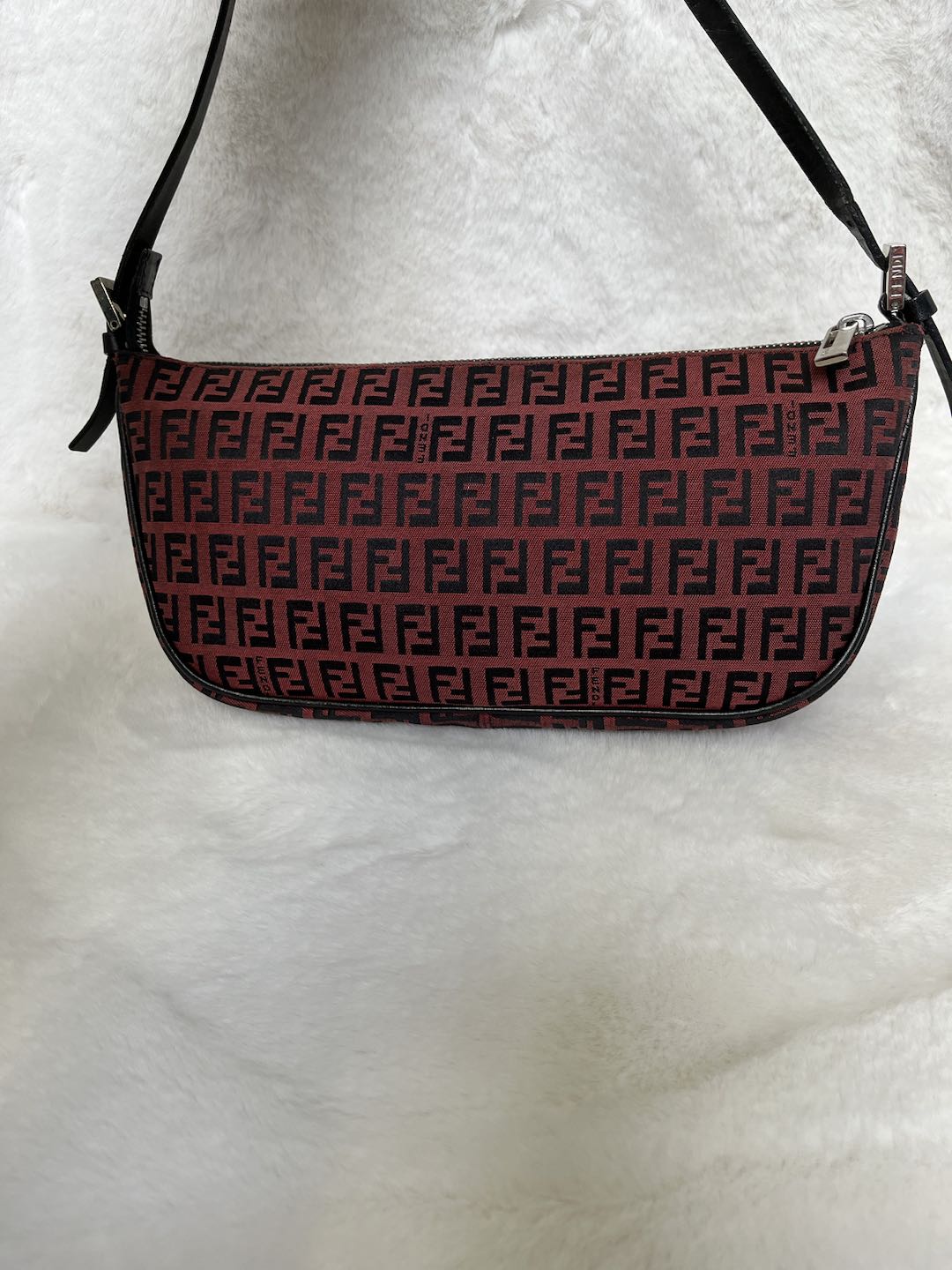 Fendi RED AND BLACK ZUCCHINO MONOGRAM BAG